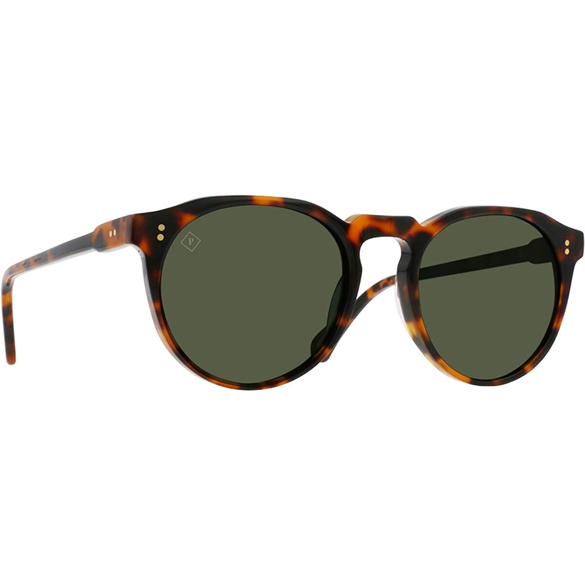 RAENEyewear - Unisex Remmy Sunglasses - Retro Round Sunglasses with UVA and UVB Protection - Huru/Green, Polarized - 52, Huru/Green, 52