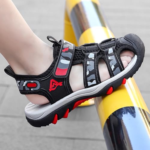 Boys Girls Sport Sandals Breathable Lightweight Outdoor Play Casual Closed Toe Hook and Loop Beach Shoes4