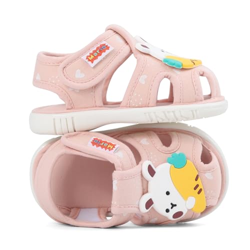 ESTAMICO Baby Girls Boys Sandals Cute Animal Summer Shoes Breathable Non Slip First Walker, 9-12 Months Infant, Pink3