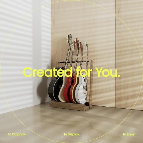 String Swing Guitar Stand 2 Pack, Multi Guitar Rack for Acoustic, Electric, Bass Guitars, Hand Welded Steel & Oak Hardwood, Padded Guitar Holders, Guitar Stands Floor - USA Made