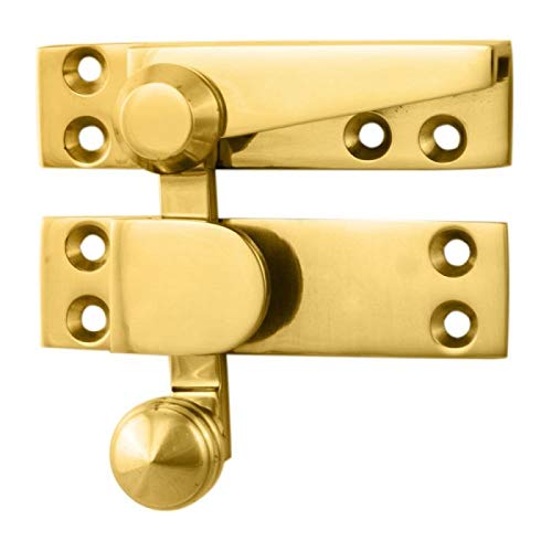 ARCHITECTURAL QUALITY SASH FASTENER (QUADRANT ARM), Polished Brass, 70 mm x 20 mm