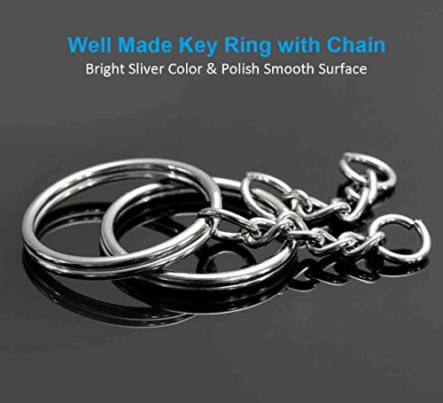 YHYZ Keychain Ring Set (60 Sets), 60pcs 1 Inch Splits Key Ring Hoops (25mm) with Chain + 60pcs Jumper Rings - Image 2