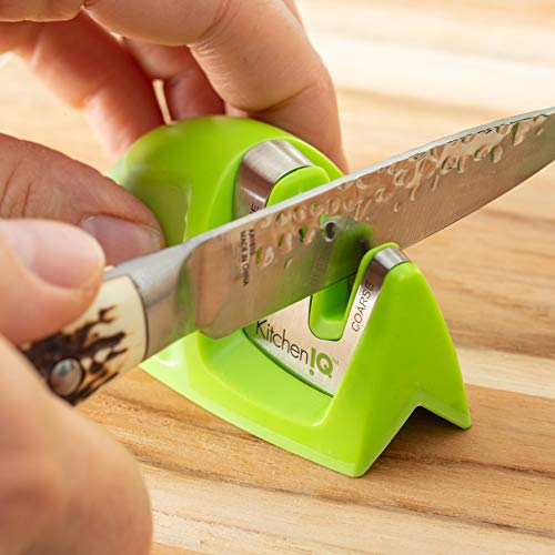 KitchenIQ EDGE GRIP 2-STAGE KNIFE, GREEN Kitchen Sharpener