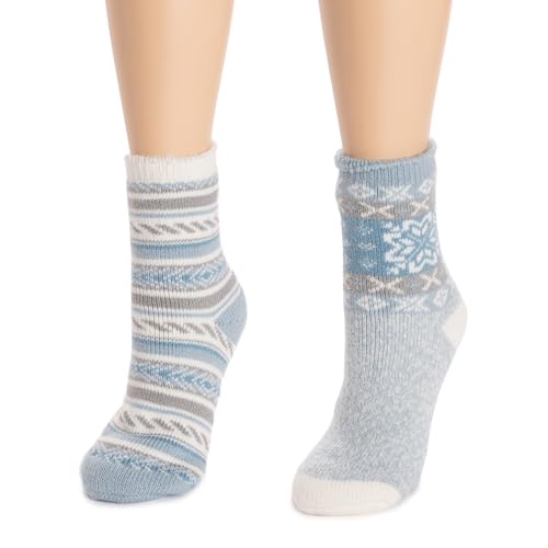 Image of MUK LUKS Women's Women's 2 Pair Pack Heat Retainer Crew Socks