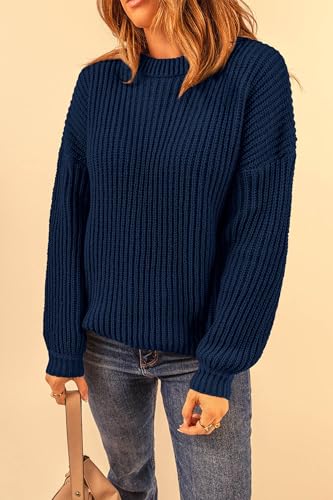 PRETTYGARDEN Fall Sweaters for Women 2025 Fashion Long Sleeve Casual Ribbed Knit Winter Clothes Pullover Jumper Tops