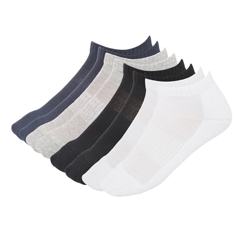 Image of Women Cotton No Show Mesh Socks Low Cut Breathable Reinforced Double Layer Cushioned Seamless Ribbed Instep Firm Grip
