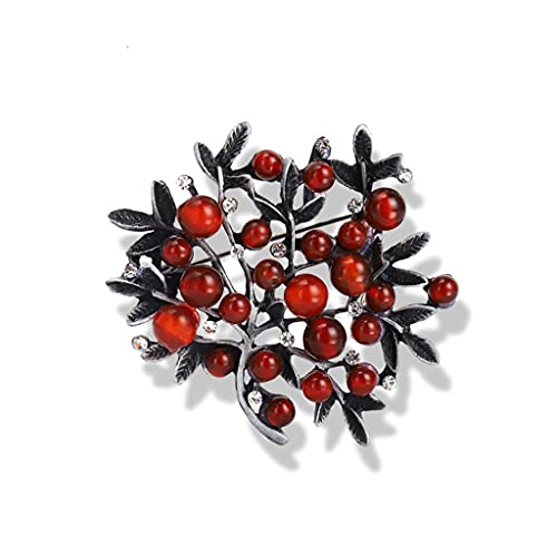 Bouquet vintage sous forme de broche en pierre naturelle pour femme