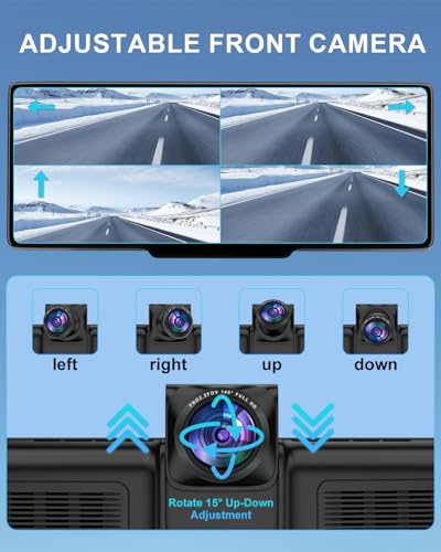HK3 Carplay Screen for Car, 10.26’’ Wireless Apple Car Play & Android Auto Touchscreen, with 4K Dash Cam,1080P Backup Camera,64GB TF card, Car Stereo/GPS Navigation/Mirror Link/Bluetooth/Voice Control
