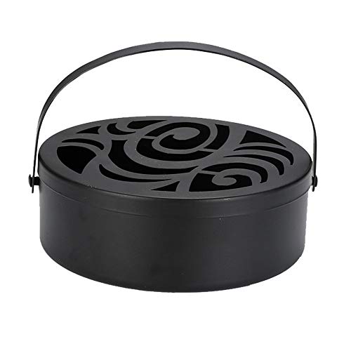 Mornenjoy Mosquito Coil Holder Steel, Portable Mosquito Coil Holder with Handle,Mosquito Coil Burner Tray, Hold Spiral Mosquito Coils, Mosquito Coil & Incense Burner for Outdoor Use, Home Deck (Cloud)