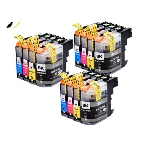 Cartouches LC127XL LC125XL compatibles Brother MFC-J245 J470DW - Pack de 12