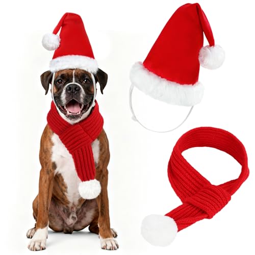 YUEPET Disfraz Navideño para Perro XL con Sombrero y Bufanda