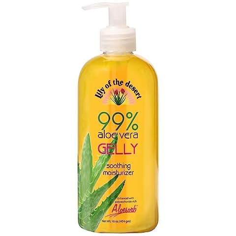 Lily Of The Desert Gelly Moisturizer - 99% Organic Aloe Vera Gel for Skin, After Sun Care with Aloe, Vitamin E Oil, and Vitamin C for Sunburn Relief, 16 Fl Oz Cover