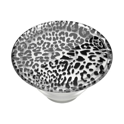 Image of ​​​​PopSockets Phone Grip with Expanding Kickstand, Adhesive Grip - Translucent Black Leopard