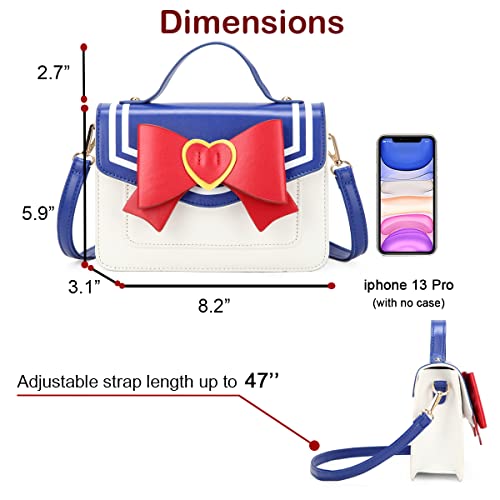 Cute Anime Sailor Moon Inspired Cosplay Top-Handle Purse Small Shoulder Crossbody Bow Bag For Women Girls #TOP3