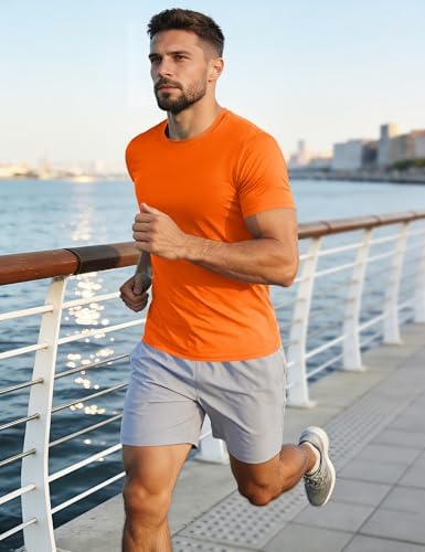 MAGCOMSEN Men's Short Sleeve UPF 50+ T-Shirt Quick Dry Workout Athletic Running Swim Tops Tee Rash Guard Performance Shirts