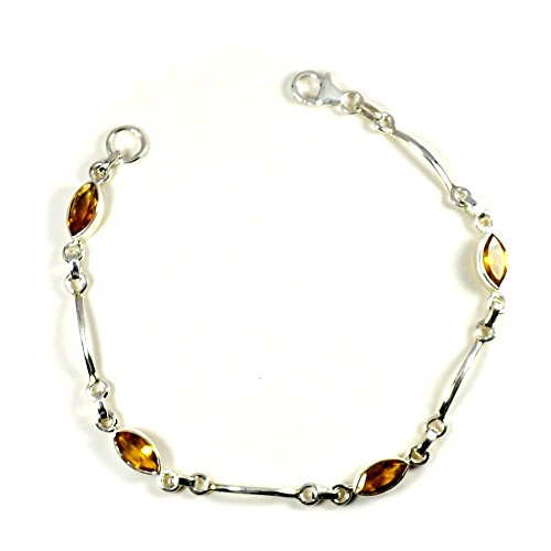 Bracelet en citrine naturelle argent idéal pour vos soirées