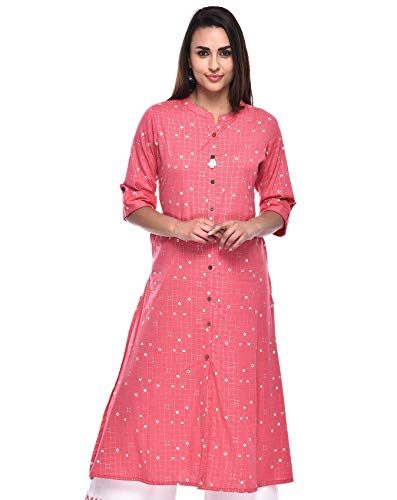Image of Pistaa's Women's Cotton Relaxed Fit A Line Kurta