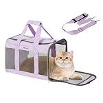 BELLA & PAL Katzentransportbox für Katzen und Welpen–Leichte faltabre Transporttasche Katze- Ausbruchsichere, Wasserdicht & Kratzfestem Netz, 42x28x28cm bis 7kg für Tierarzt/Auto/Flugzeug