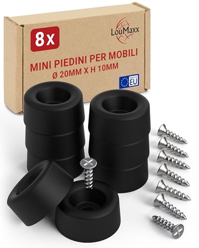 STOP AI DANNI AL PAVIMENTO: Questi mini piedini per mobili creano una distanza di 10mm tra il mobile e il pavimento – la plastica robusta protegge parquet, laminato e piastrelle da graffi e ammaccature.