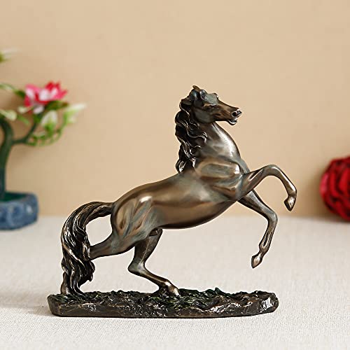 Image of eCraftIndia Running Horse Cold Cast Bronze Resin Decorative Figurine, Brown, One Size (UBKC273)