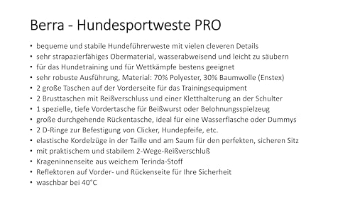 Berra Hundesportweste PRO Hundeführerweste schwarz (S)