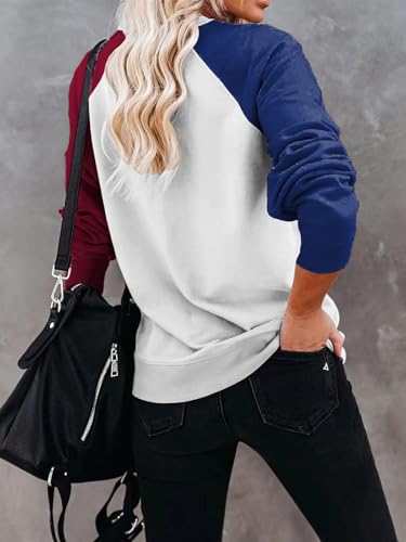 Womens Raglan Sleeve Shirt Pullover Tops, Soft Loose Casual Crewneck Gift Sweatshirt for Women3