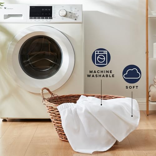 Casual-Living-32671-King-California-King-Wrap-Around-Bed-Skirts-Ruffles-15-inch-Drop-Wrinkle-Resistant-Machine-Washable-Silky-Luxury-Home-and-Hotel-Style-Bedding-Skirt-KingCalifornia-King-White Casual Living 32671 King California King Wrap Around Bed Skirts Ruffles 15 inch Drop Wrinkle Resistant Machine Washable Silky Luxury Home and Hotel Style Bedding Skirt KingCalifornia King White