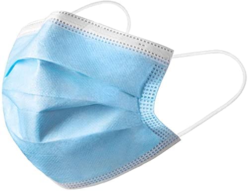 SurgicalComfort Nonwoven Fabric Disposable Surgical 3Ply Mask with adjustable Extender straps (Blue, Without Valve, Pack of 100) for Unisex