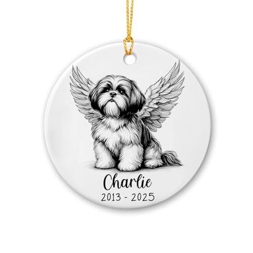Shih Tzu Hund Christbaumschmuck Anhänger Keramik Weihnachtsdeko Mit Schnur Weihnachtsbaumschmuck