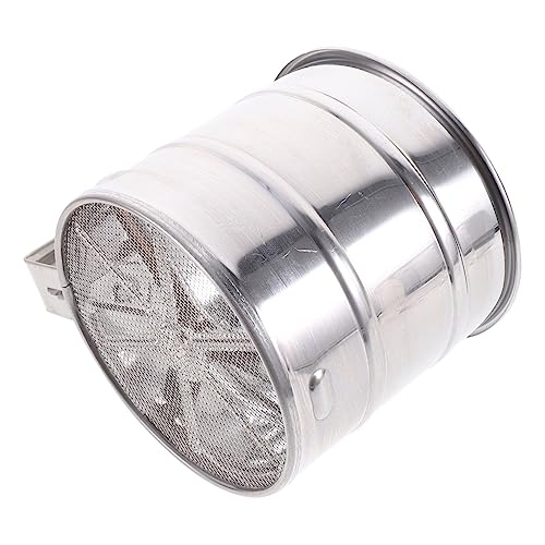 Cabilock Cedazo de Harina Manual Semiautomático 250 Ml Acero Inoxidable Malla Fina Multifuncional para Hornear y Repostería Uso Doméstico Portátil