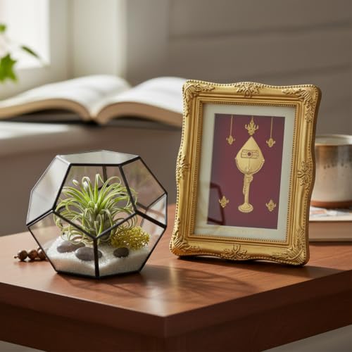 Image of EKA Divine Series Small Murugan Swami Vel Table Top Premium Gold Foil Artwork with Metal Stand | Sacred Vel Symbol of Courage & Victory for Home, Office & Pooja Decor | Auspicious Gift