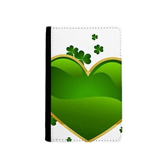 Étui portefeuille de voyage pour passeport Clover Heart Irlande St. Patrick en similicuir