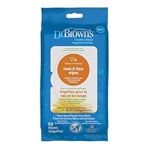 Dr. Browns Nose and Face Healthy Wipes, Safe Cleaning and Moisturizing for Babies and Toddlers, Hypoallergenic for Sensitive Skin, 30 count, 1-Pack Packaging May Vary