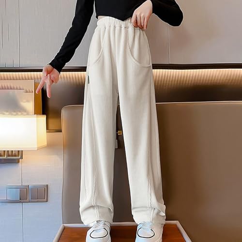 Stylish Straight Sweatpants for Teen Girls Elastic Waist Solid Color Joggers Stretchy Soft Lightweight Casual Trouser2