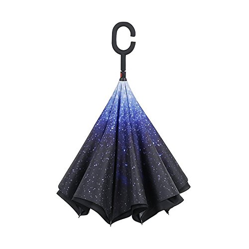 image for Owen Kyne Windproof Double Layer Folding Inverted Umbrella, Self Stand