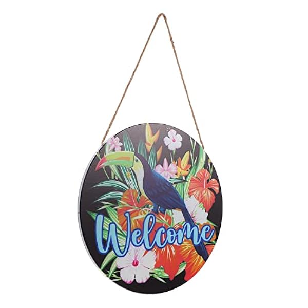 Toyvian 2 Stks Lijst Deur Teken Decor Welkom Teken Welkom Ronde Deur Teken Rustieke Outdoor Decor Houten Borden Land Home Decor Decoratieve Deurplaat Muur Versiering Deurplaat Versiering