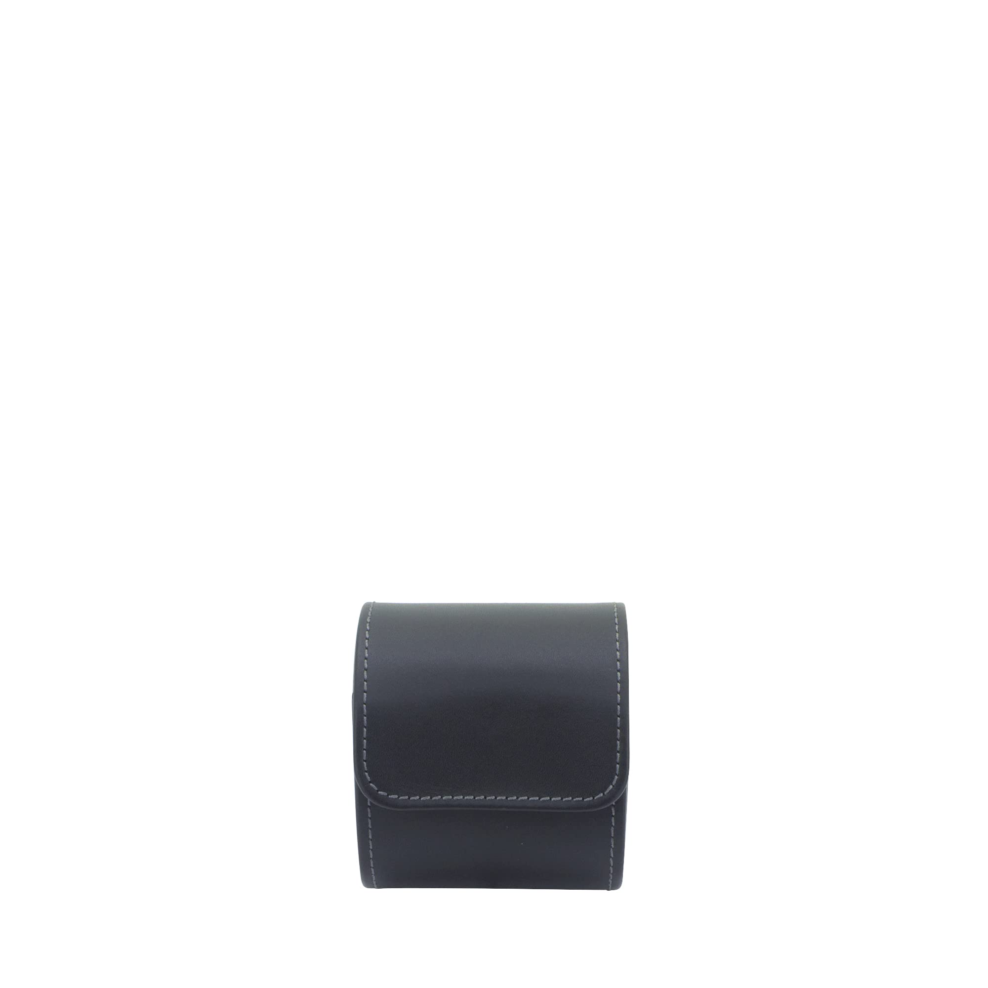 Friedrich23 Uhrenetui - Uhrenrolle Infinity aus Echtleder in schwarz – Platz für 1 Uhr – Druckknopf und Uhrenkissen