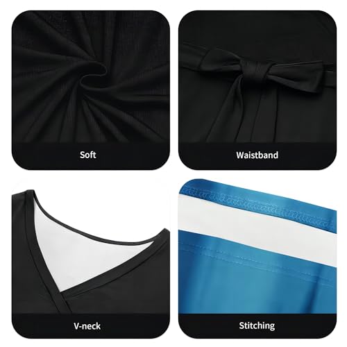 Image of Runwind Plus Size Dresses for Women Gradient Maxi Dress Flowy 3 /4 Sleeve with Belt