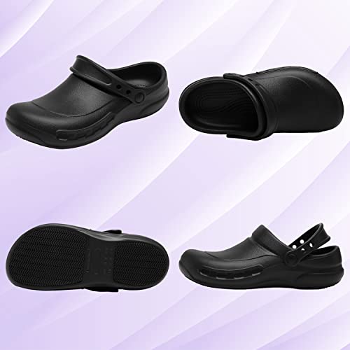 Slip Resistant Work Shoes Garden Clogs, Nurse, Chef Shoes Waterproof Oil Comfortable Work Clogs Adjustable Fit 12 #TOP5