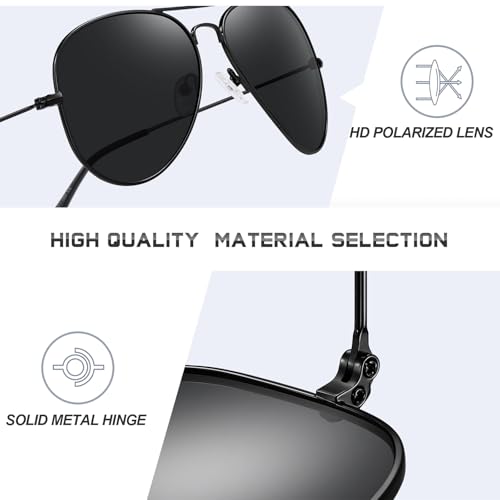 Classic Aviator Sunglasses for Men Womens Polarized UV400 Protection Driving Sunglasses4