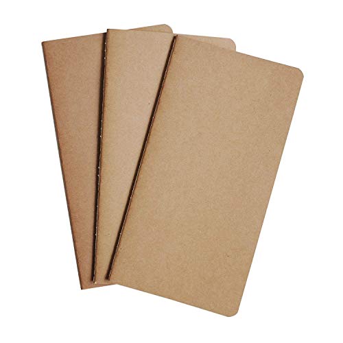 WANDERINGS Repuestos para Diario de Viajero Papel con Lineas, Recargas de Planificador A6 - Paquete de 3 | Recargas para Cuaderno de Viaje Escribir y Diario de Cuero | 8,25x5,5” / 10.5x15 cm (A6)