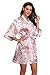 Produktbild Mignon Cromwell Damen Blumen Braut Brautjungfern Robe Satin Hochzeit Kimono Braut Morgenmantel Nachtwäsche, rose, Small-Medium