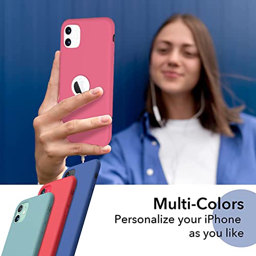 Image of VONZEE Liquid Silicone Soft Back Cover for iPhone 11 Case, Shockproof Slim Camera & Full Body Protection Non Yellowing Cover with Microfiber Lining & Logo Cut (6.1 Inch) -Hibiscus