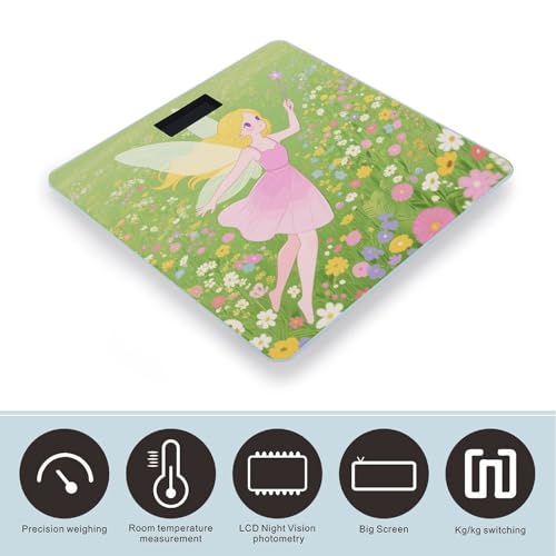 Báscula de baño digital con vidrio templado y pantalla LCD miniatura 3