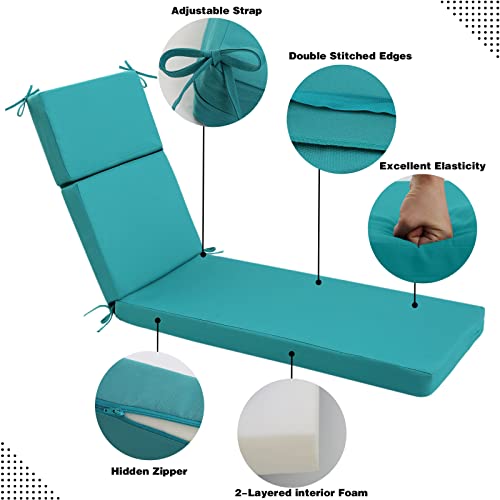 Idee-Home Chaise Lounge Cushions Outdoor Furniture, Patio Cushions Lounge Outside Chair Cushions Weather Resistant Lounge Chair Cushion Outdoor Cushions For Lawn Pool Cushions 72In.l X 21In.w X 3In.d #TOP6