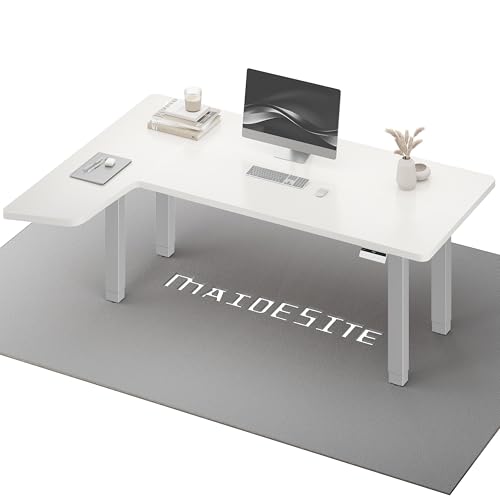 MAIDeSITe Höhenverstellbarer Elektrisch Schreibtisch L Form,160x120cm Eckschreibtisch mit Dual Motor 4 stabilen Beinen, 160kg Tragkraft, USB-C-Anschl