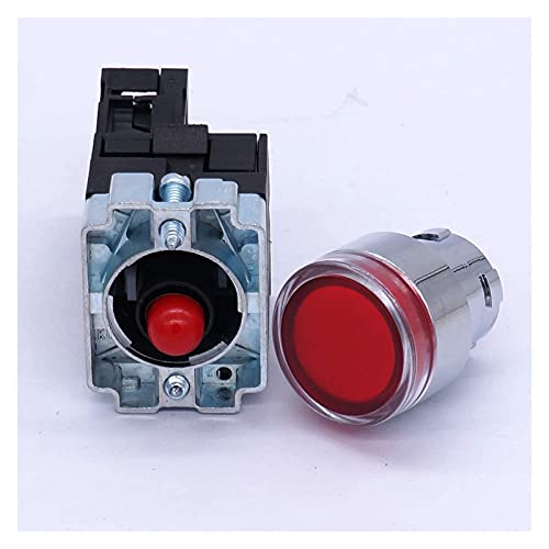 Switch bouton poussoir 22mm 1 NC rouge LED 110V interrupteur de commande 440V 10A