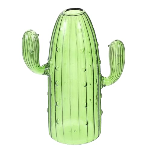 Cabilock Vase en Verre Hydroponique en Forme De Cactus Unique pour Décoration Intérieure Moderne Vase À Fleurs Transparent pour Centre De Table Élégant