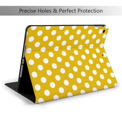Accessoire iPad 10.2 housse tablette 9e génération et étui folio jaune à pois chic