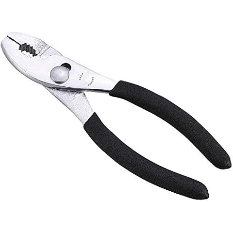 Edward Tools Slip Joint Pliers 6” - Heavy Duty Carbon Steel with Rubber Grip Handle - Fine Grip Teeth in front and Coarse teeth in back - Rust resistant finish (1) Cover